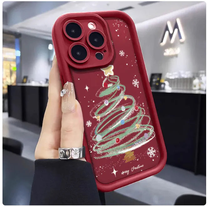 Festive Christmas Tree Silicone Phone Case