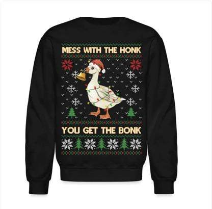 Cartoon Christmas Printed Sweater - Festive Round Neck Pullover