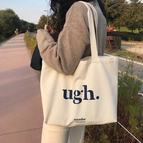 "ugh." Canvas Letter Fashion Shoulder Bag