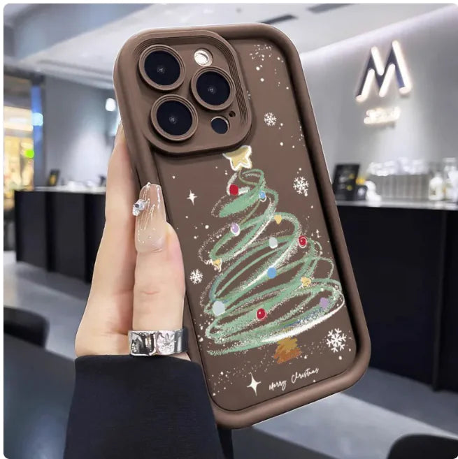 Festive Christmas Tree Silicone Phone Case